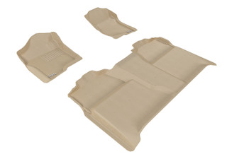 2007-2013 GMC Sierra 1500 Crew Cab Floor Mats Liners Front and Rear Row Kagu Tan