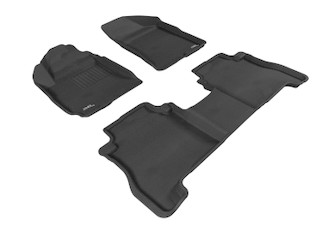 2010-2012 Hyundai Santa Fe Floor Mats Liners Front and Rear Row Kagu Black
