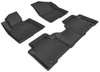 2013-2019 Hyundai Santa Fe XL Floor Mats Liners Front and Rear Row Kagu Black w/o 3rd seat row