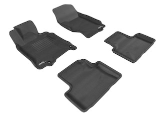 2007-2013 Infiniti G37 Sedan Floor Mats Liners Front and Rear Row Kagu Black