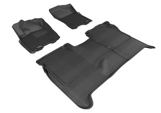 2009-2015 Nissan Titan Crew Cab Floor Mats Liners Front and Rear Row Kagu Black w/o storage box