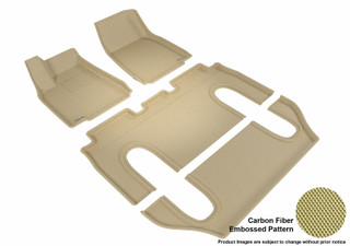 2016-2021 Tesla Model X Floor Mats Liners Front and Rear Row Kagu Tan 6 Seat