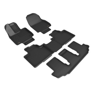 2021-2022 Toyota Highlander Hybrid Floor Mats Liners Front and Rear Row Kagu Black w/ bucket 2nd row JP-A48860QC