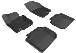 2012-2019 Volkswagen Passat Floor Mats Liners Front and Rear Row Kagu Black