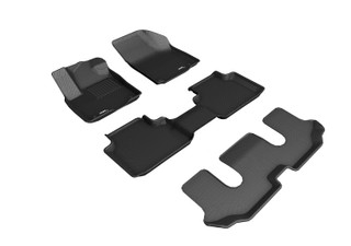 2018-2022 Volkswagen Atlas Floor Mats Liners Front and Rear Row Kagu Black 6 Seat