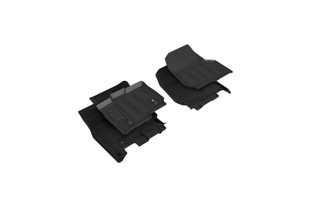 2015-2021 Ford F-150 Supercrew Floor Mats Liners Front Row Elegant Hybrid Black