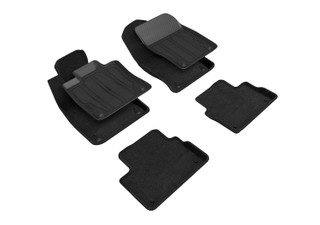 2019-2021 Volvo S60 Hybrid Floor Mats Liners Front and Rear Row Elegant Hybrid Black