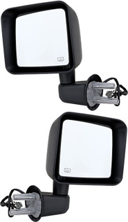 2011-2013 Jeep Wrangler Side View Door Mirror , Power Glass , Heated , Textured - Driver and Passenger Side