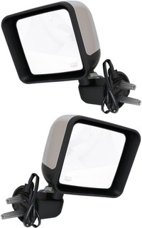 2014 Jeep Wrangler Side View Door Mirror , Power Glass , Heated , Chrome - Driver and Passenger Side