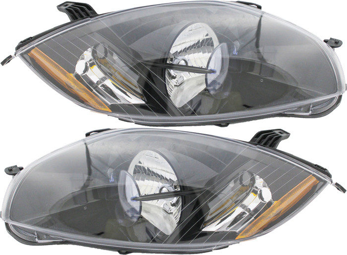 2008 Mitsubishi Eclipse Spyder GS Headlight Set Halogen Black Housing Pair Driver and Passenger Side