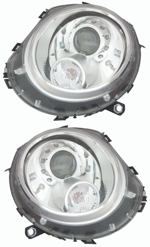 2015 Mini Cooper Roadster Headlight Set Halogen Chrome Housing Pair Driver and Passenger Side