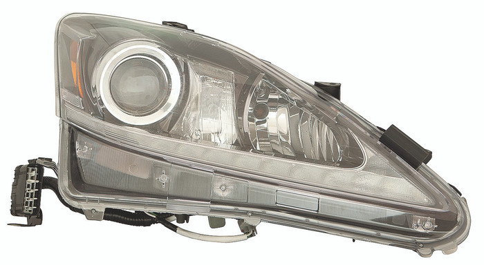 2009 Lexus IS250 Headlight Set Halogen Black Housing Pair Driver and Passenger Side