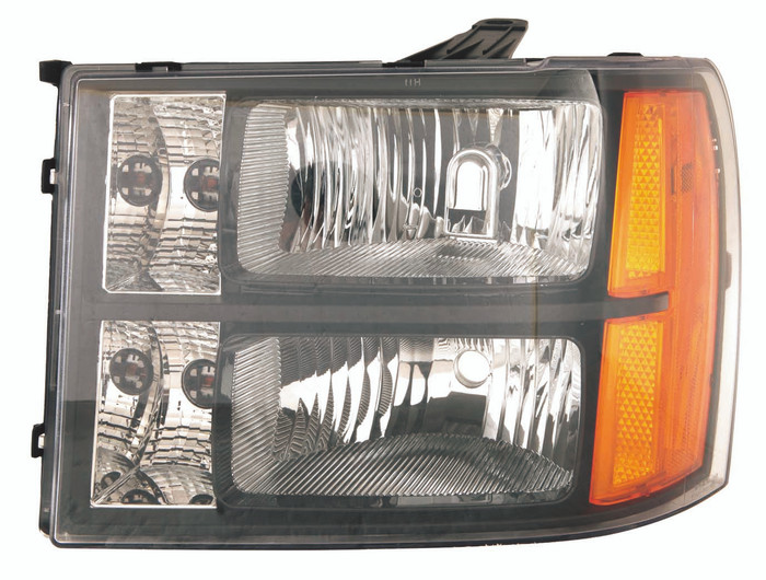 2010 GMC Sierra 1500 Hybrid Headlight Set Halogen Black Housing Pair Driver and Passenger Side