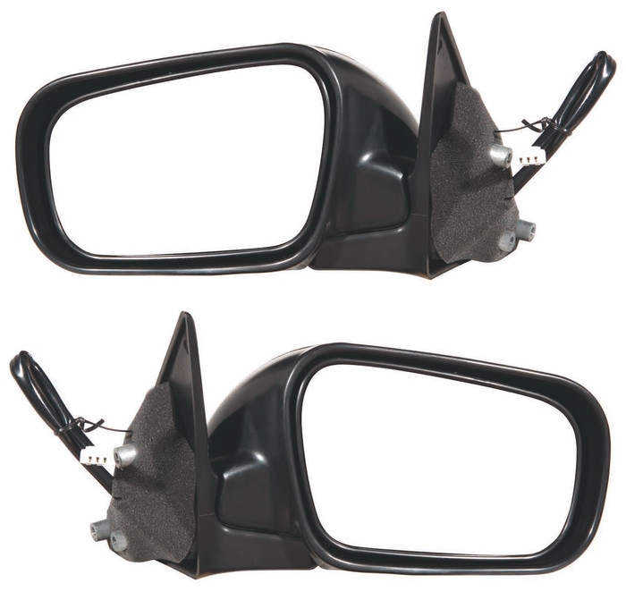 1996 Nissan Sentra Side Door View Mirror Power Operated Non-Heated Non-Folding Pair Set Left Driver and Passenger Right Side
