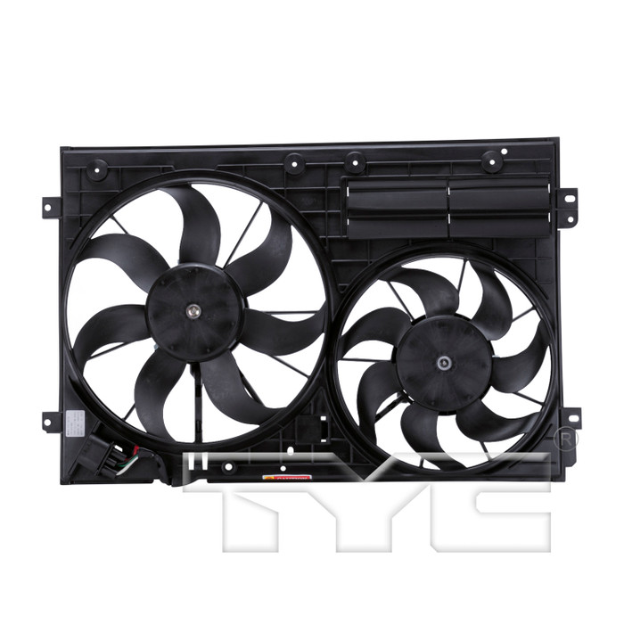 2009 Volkswagen Passat CC Dual Radiator and Condenser Fan Assembly 2.0L 4 Cylinder
