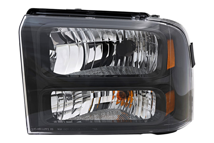 2005-2007 Ford F550 Headlight Driver Left Side Halogen Black Trim