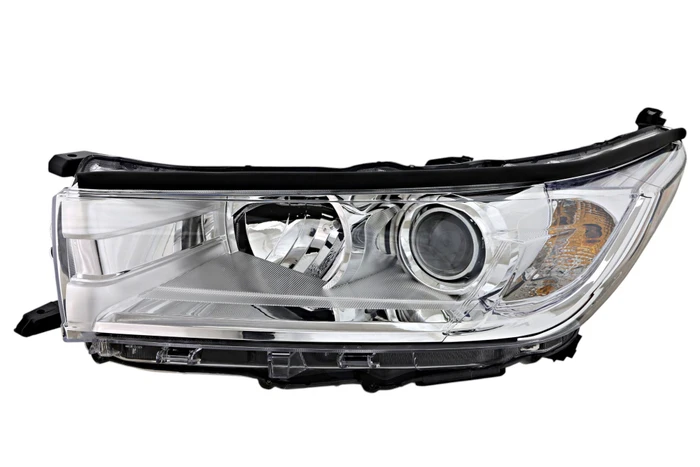 2017-2019 Toyota Highlander Headlight Driver Left Side Halogen Chrome Trim