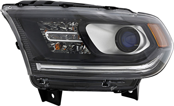 2016-2020 Dodge Durango Headlight Driver Left Side Halogen Black Trim Without LED Lamp