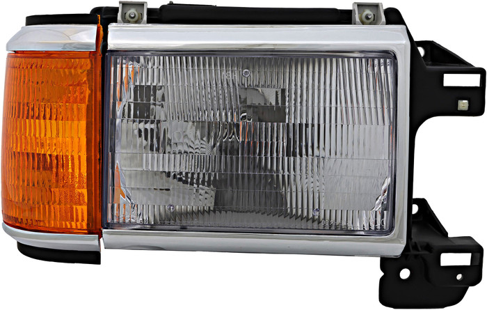 1987-1991 Ford F250 Headlight Passenger Right Side Halogen With Chrome & Black Trim
