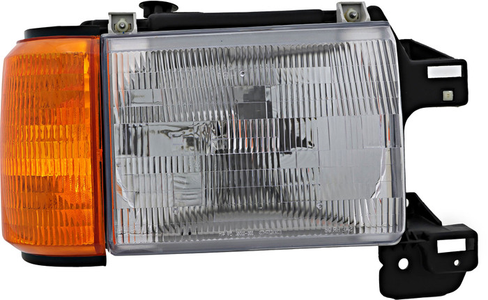 1987-1991 Ford F350 Headlight Passenger Right Side Halogen Without Chrome & Black Trim