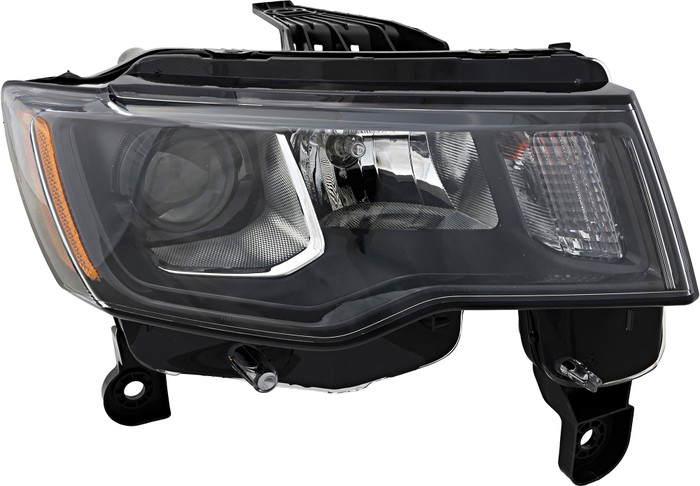 2017-2021 Jeep Grand Cherokee Headlight Passenger Right Side Halogen Black Trim