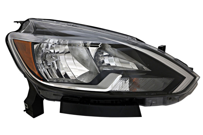 2016-2019 Nissan Sentra S/FE+S/SV Headlight Passenger Right Side Halogen Black Trim