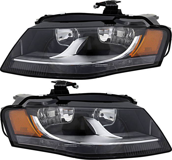 2009-2012 Audi A4 Headlights Driver Left and Passenger Right Side Halogen