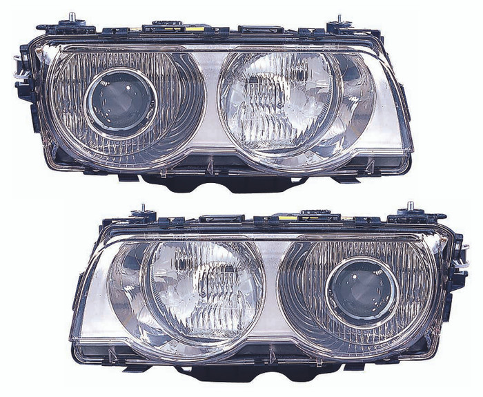 1999-2001 BMW 7 Series Headlights Driver Left and Passenger Right Side HID/Xenon Chrome Trim