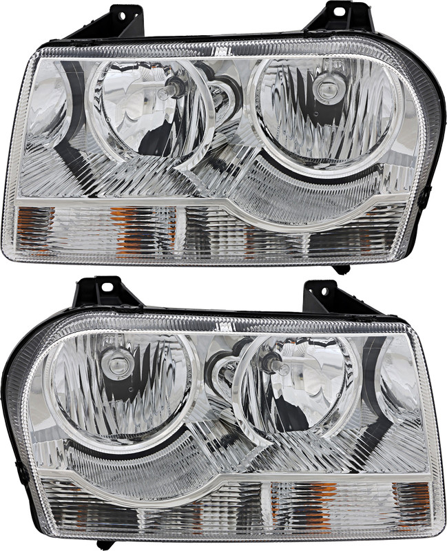 2005-2007 Chrysler 300 Headlights Driver Left and Passenger Right Side Halogen Without Delay Option