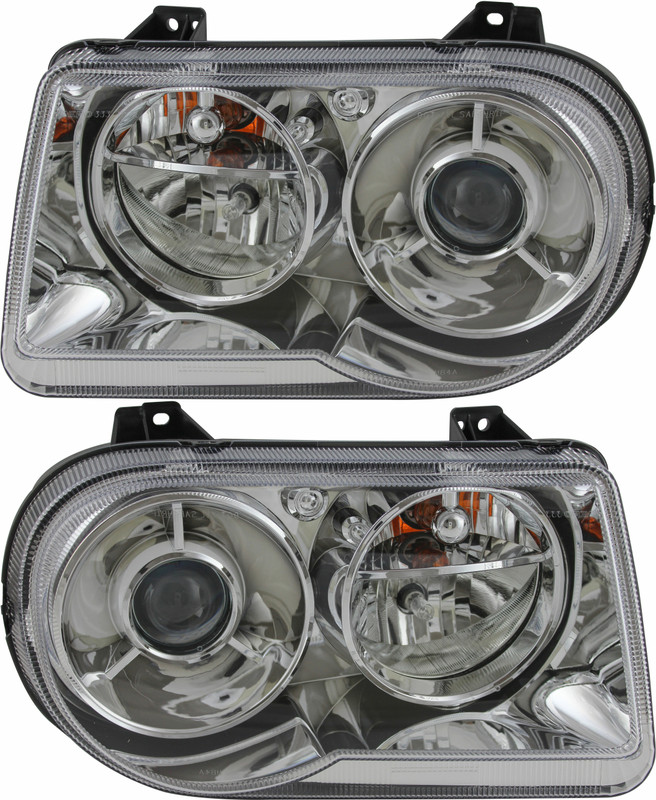 2005-2007 Chrysler 300 Headlights Driver Left and Passenger Right Side Halogen With Delay Option