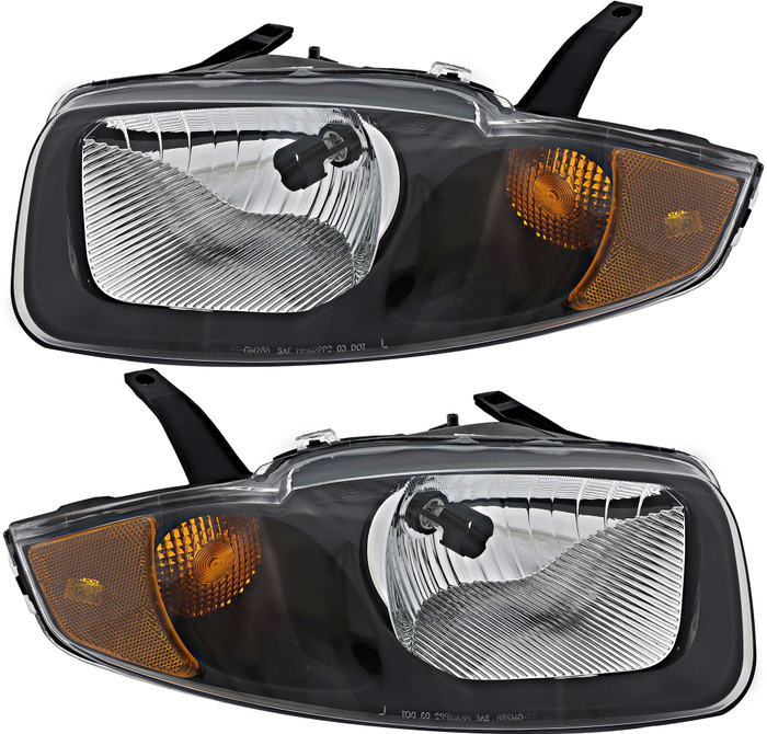 2003-2005 Chevrolet Cavalier Headlights Driver Left and Passenger Right Side Halogen