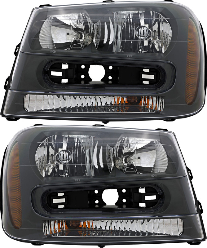 2002-2009 Chevrolet Trailblazer Headlights Driver Left and Passenger Right Side Halogen