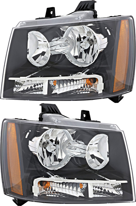 2007-2014 Chevrolet Tahoe Headlights Driver Left and Passenger Right Side Halogen