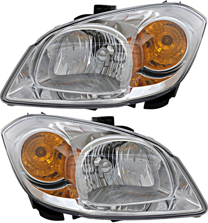 2007-2009 Pontiac G5 Headlights Driver Left and Passenger Right Side Halogen