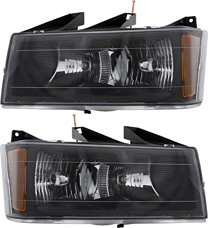 2006-2011 Isuzu Pickup Headlights Driver Left and Passenger Right Side Halogen Black Trim