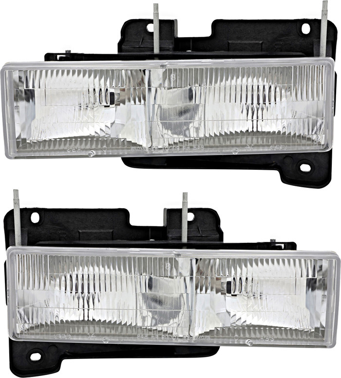 1988-2002 Chevrolet C1500 Headlights Driver Left and Passenger Right Side Halogen