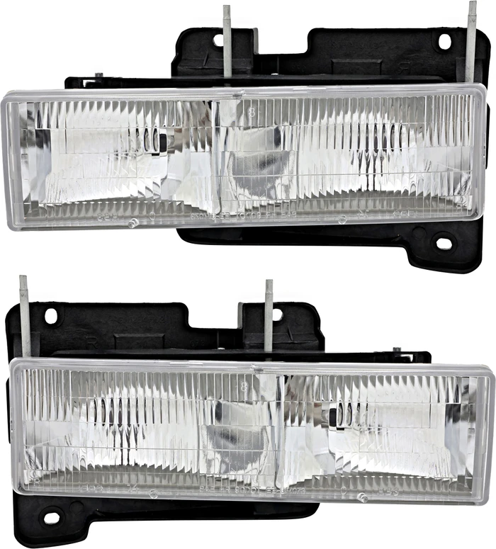 1988-2002 Chevrolet K2500 Headlights Driver Left and Passenger Right Side Halogen