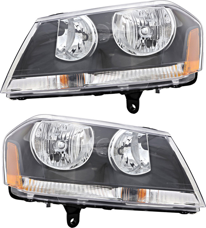 2008-2013 Dodge Avenger Headlights Driver Left and Passenger Right Side Halogen
