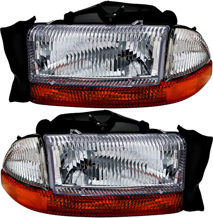 1997-2004 Dodge Dakota Headlights Driver Left and Passenger Right Side Halogen CH2502122,CH2503122