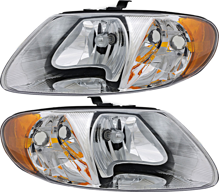 2001-2004 Chrysler Voyager Headlights Driver Left and Passenger Right Side Halogen