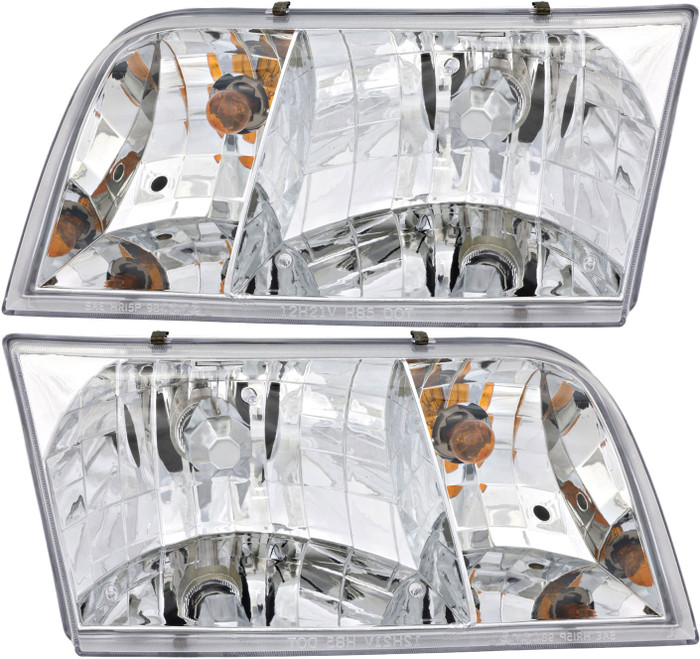 1998-2011 Ford Crown Victoria Headlights Driver Left and Passenger Right Side Halogen FO2502200,FO2503200