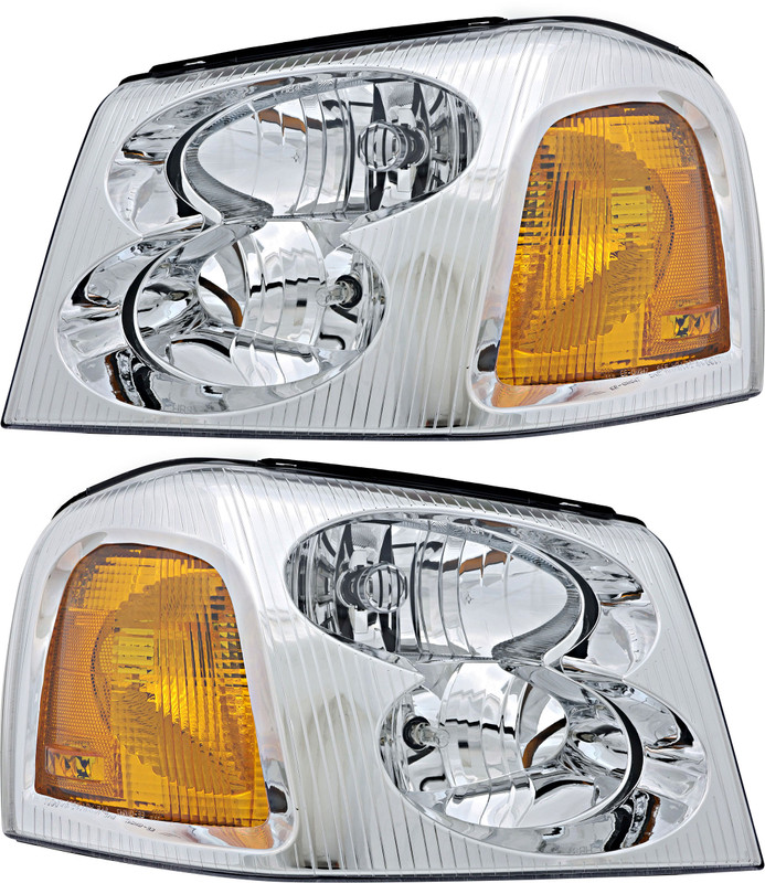 2002-2009 GMC Envoy Headlights Driver Left and Passenger Right Side Halogen