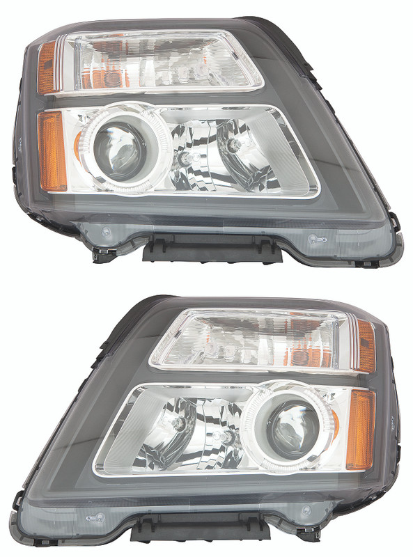 2016-2017 GMC Terrain Denali Headlights Driver Left and Passenger Right Side Halogen Black Trim