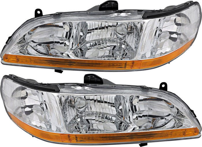 2001-2002 Honda Accord Headlights Driver Left and Passenger Right Side Halogen