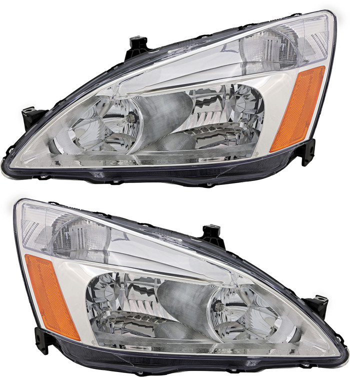 2003-2007 Honda Accord Headlights Driver Left and Passenger Right Side Halogen