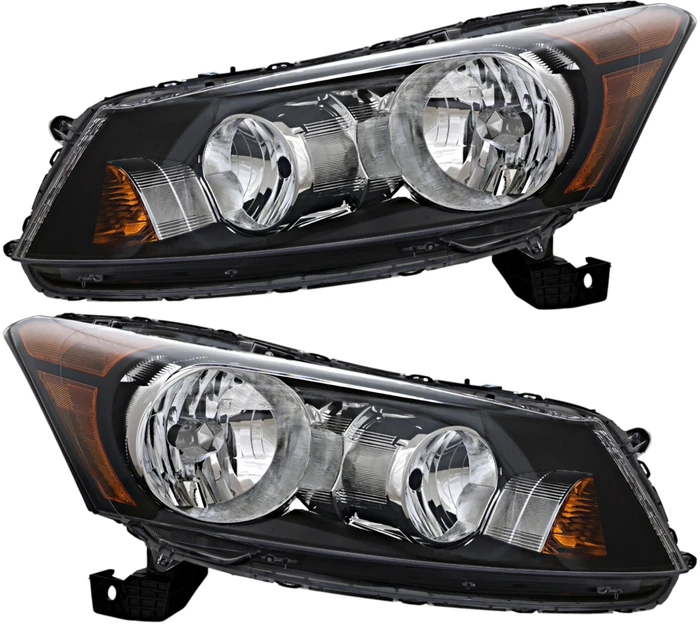 2008-2012 Honda Accord Sedan Headlights Driver Left and Passenger Right Side Halogen