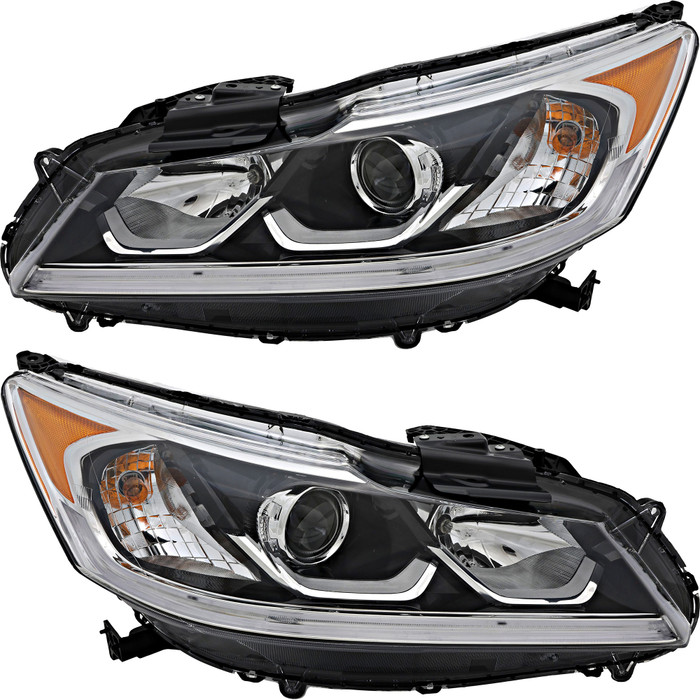 2016-2017 Honda Accord Sedan EX/EX-L/Sport Headlights Driver Left and Passenger Right Side Halogen