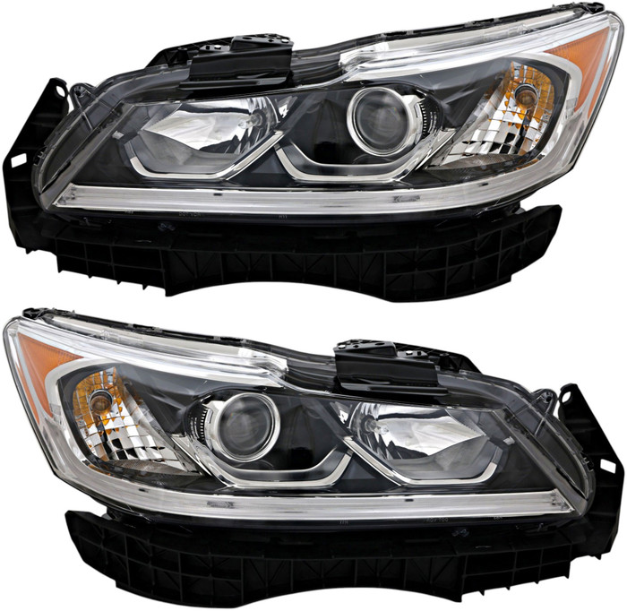 2016-2017 Honda Accord Sedan LX Headlights Driver Left and Passenger Right Side Halogen