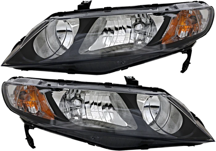 2009-2011 Honda Civic Sedan Headlights Driver Left and Passenger Right Side Halogen