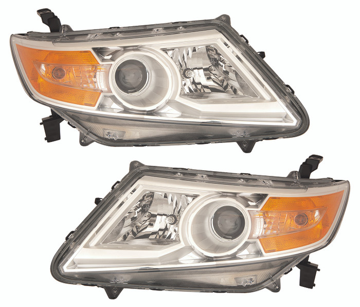 2011-2013 Honda Odyssey Headlights Driver Left and Passenger Right Side HID/Xenon